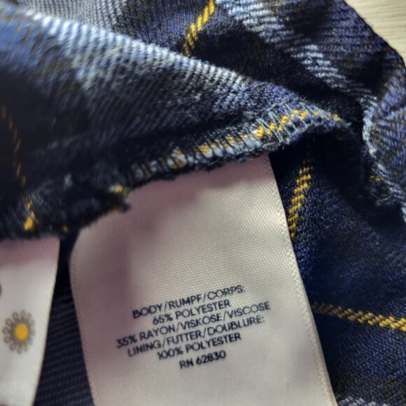 Land's End Girl's School Uniform Dress Blue Yellow Plaid Size 12. Preppy. - Picture 4 of 7